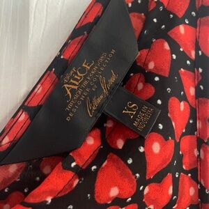 Disney Alice Through the Looking Glass Dress Red and Black with Hearts